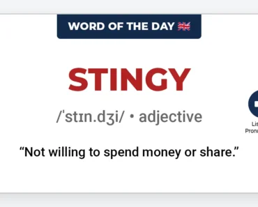 Word of the Day: Stingy Word of the Day: Stingy