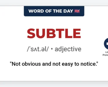 Word of the Day: Subtle Word of the Day: Subtle