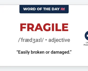 Word of the Day: Fragile Word of the Day: Fragile