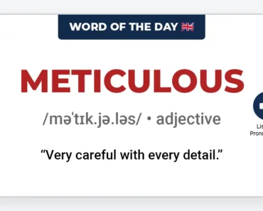 Word of the Day: Meticulous Word of the Day: Meticulous